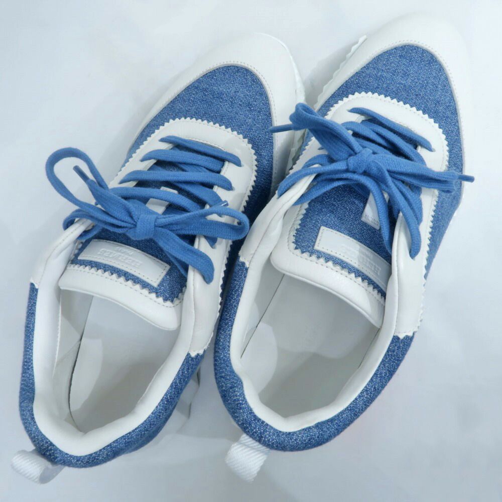 Hermes Bouncing Sneakers 41 Denim Leather Shoes — view 7