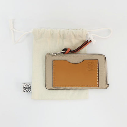 Loewe Ten Card Holder Coin Case Brown Leather Anagram Logo — view 9