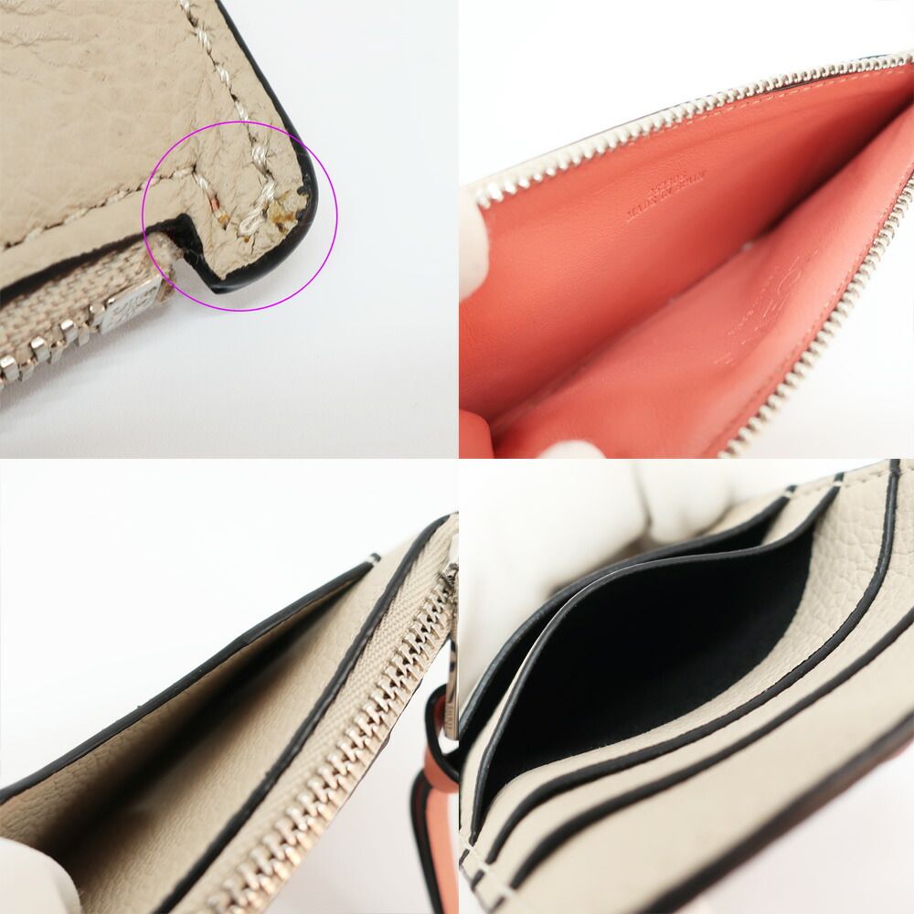 Loewe Ten Card Holder Coin Case Brown Leather Anagram Logo — view 6