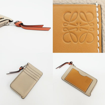 Loewe Ten Card Holder Coin Case Brown Leather Anagram Logo — view 8