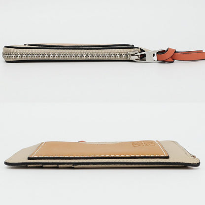 Loewe Ten Card Holder Coin Case Brown Leather Anagram Logo — view 3