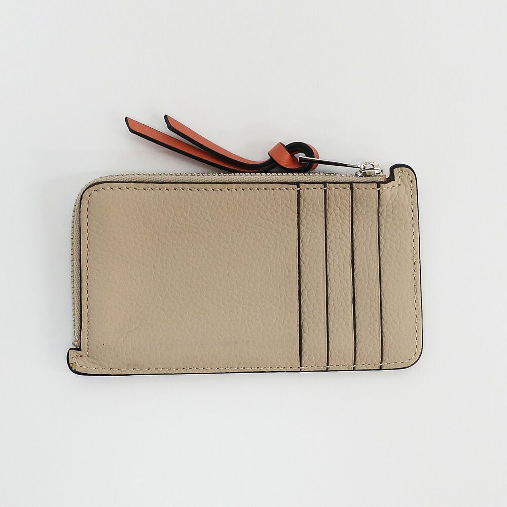 Loewe Ten Card Holder Coin Case Brown Leather Anagram Logo — view 2