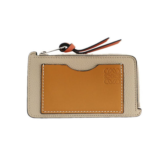 Loewe Ten Card Holder Coin Case Brown Leather Anagram Logo