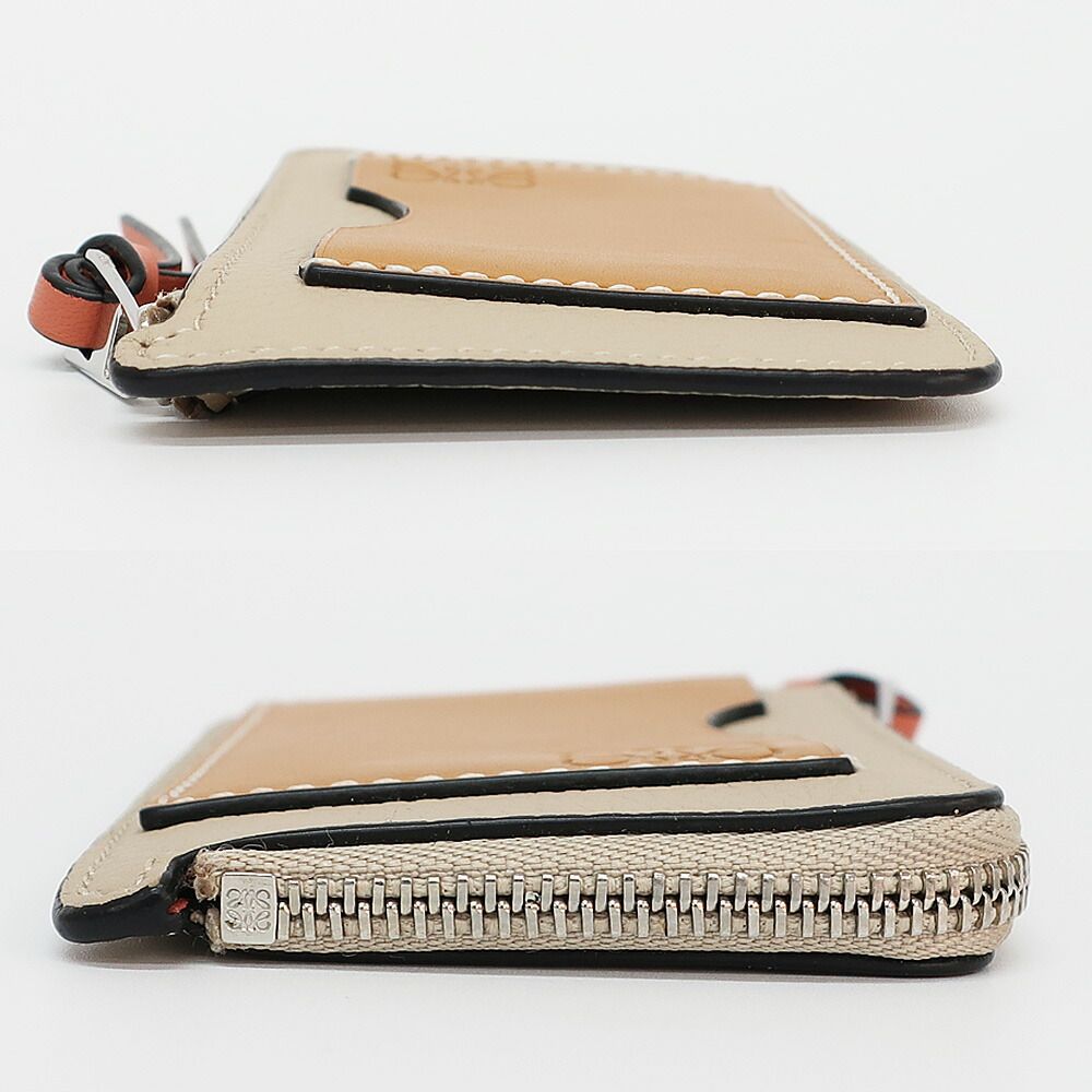 Loewe Ten Card Holder Coin Case Brown Leather Anagram Logo — view 4
