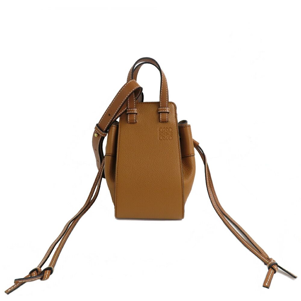 Loewe Hammock Drawstring Mini Shoulder Bag Anagram Brown