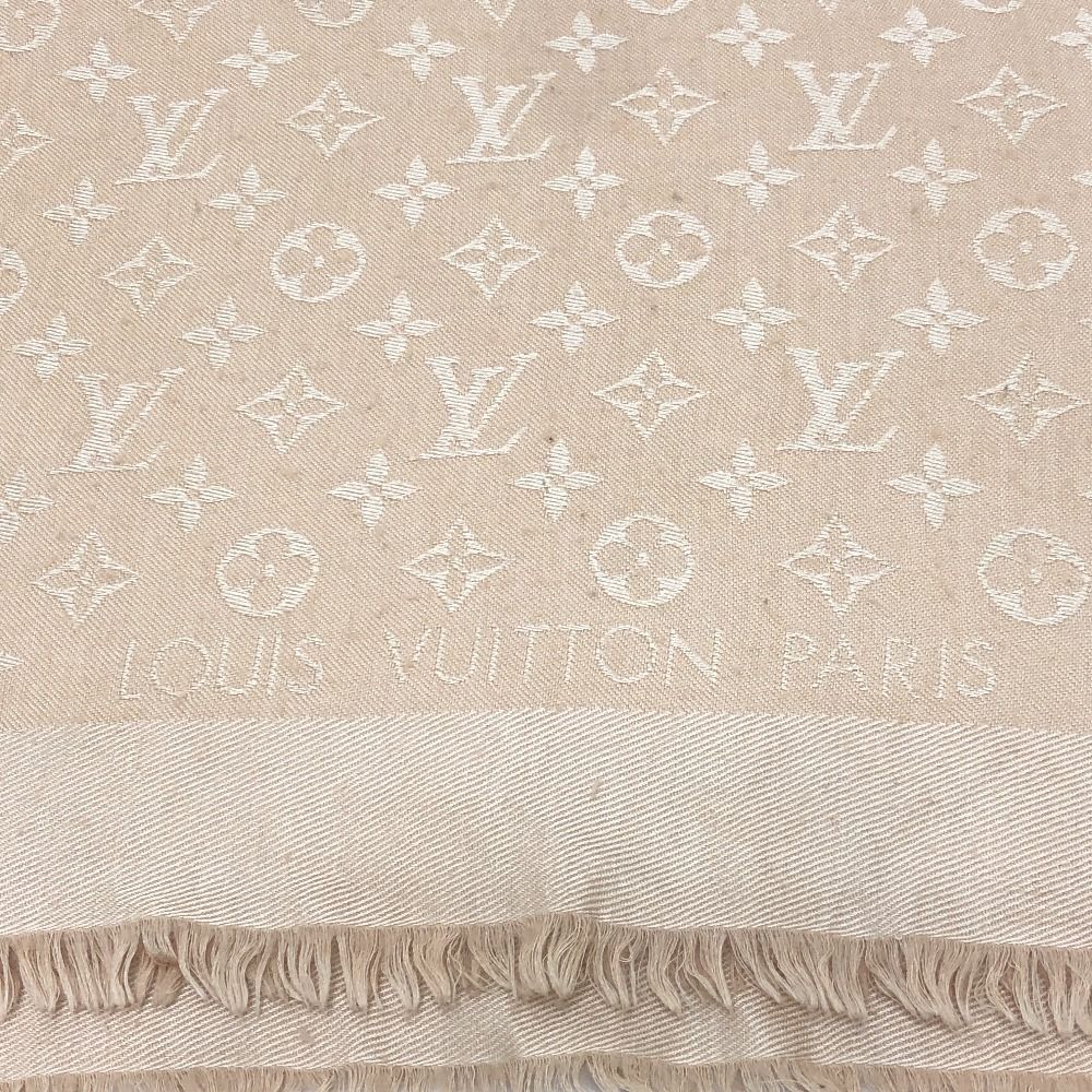 Louis Vuitton Shawl Monogram Dune Silk Beige Scarf — view 2