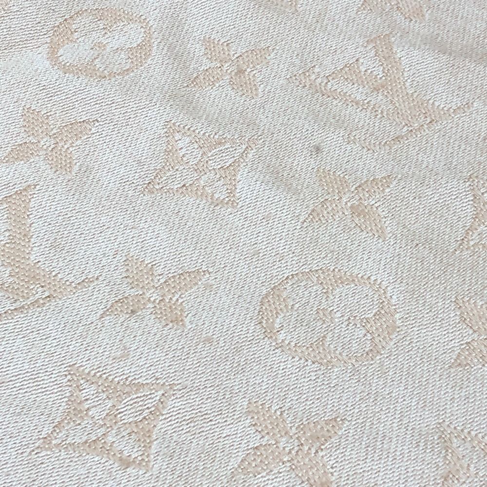 Louis Vuitton Shawl Monogram Dune Silk Beige Scarf — view 8