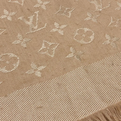 Louis Vuitton Shawl Monogram Dune Silk Beige Scarf — view 3