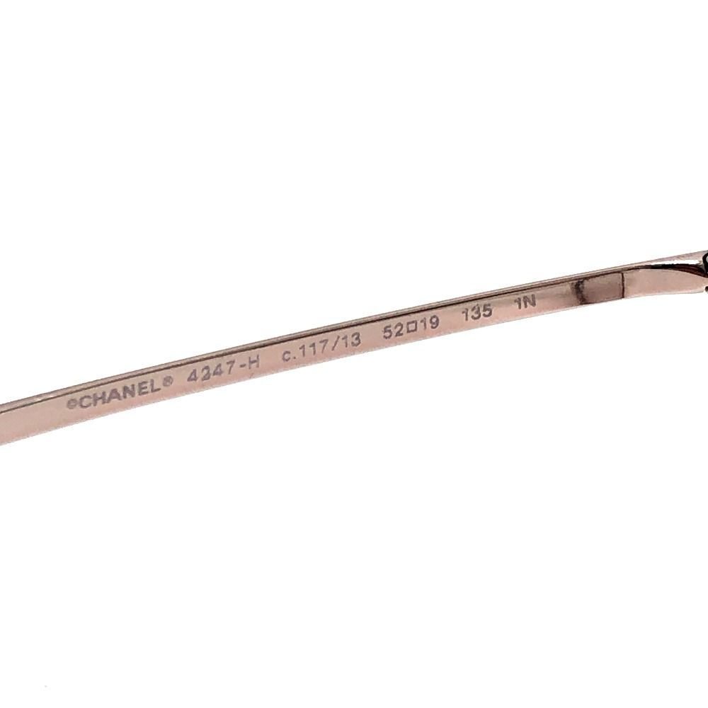 Chanel Sunglasses Faux Pearl Metal Pink Gold Eyewear — view 6