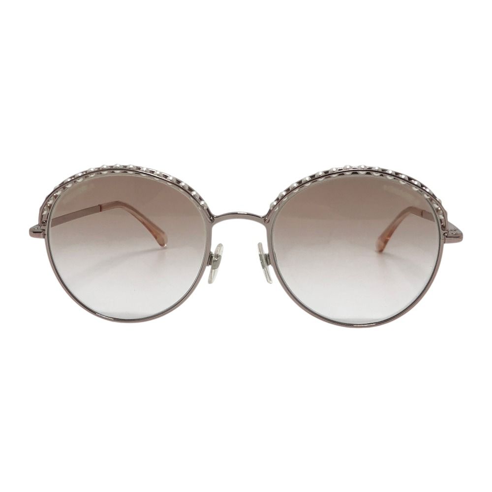 Chanel Sunglasses Faux Pearl Metal Pink Gold Eyewear — view 2