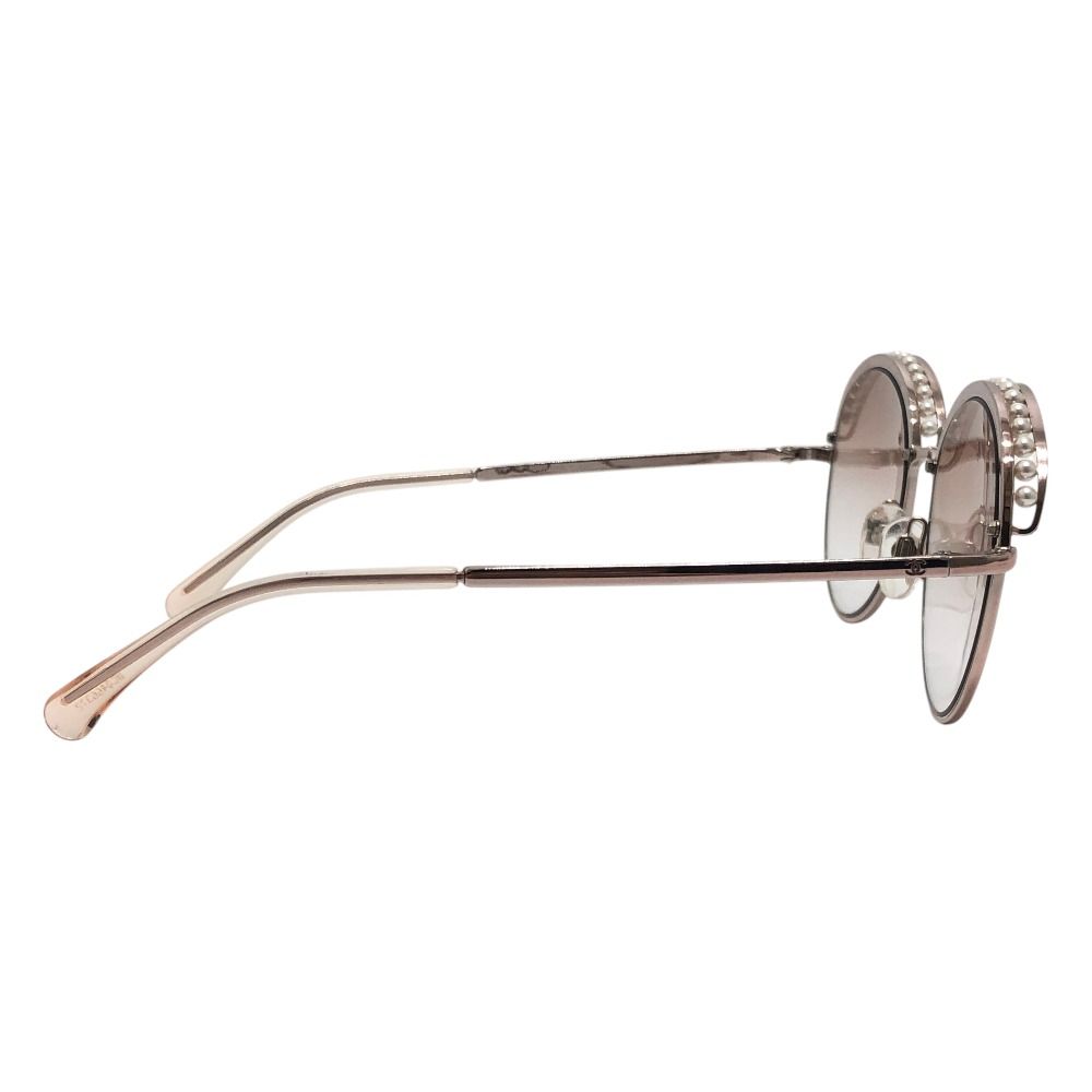Chanel Sunglasses Faux Pearl Metal Pink Gold Eyewear — view 4