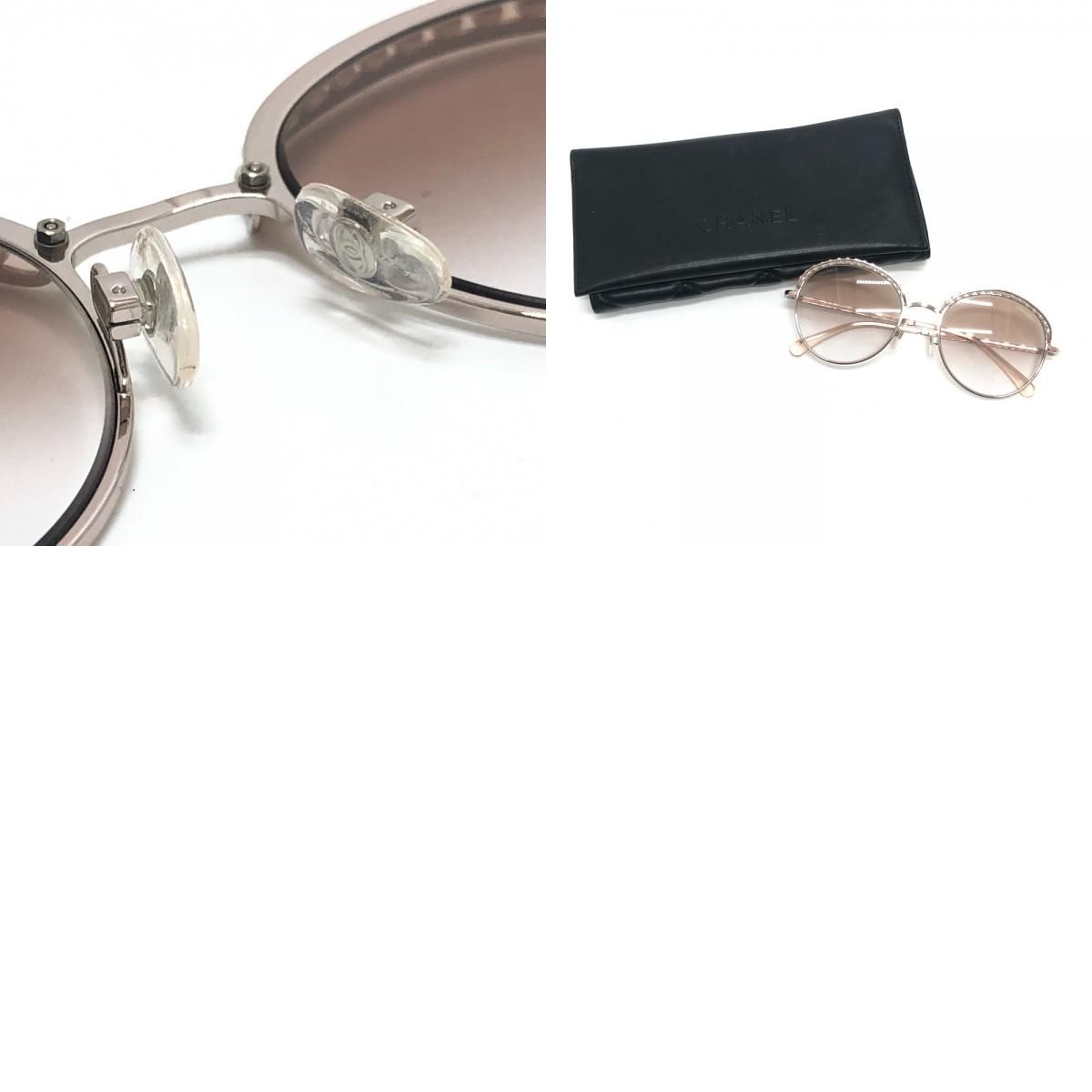 Chanel Sunglasses Faux Pearl Metal Pink Gold Eyewear — view 9