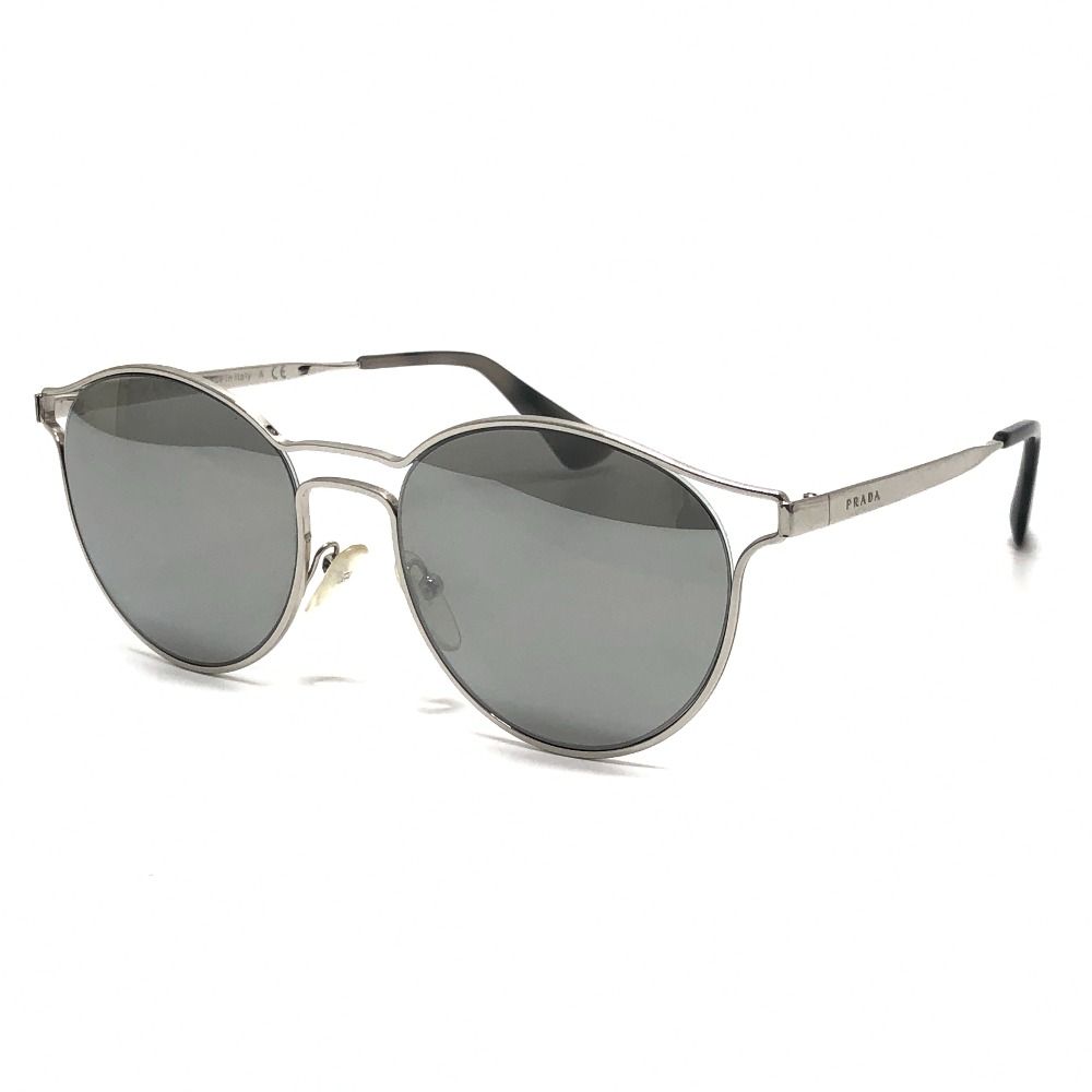 Prada Sunglasses Side Logo Metal Silver Eyewear