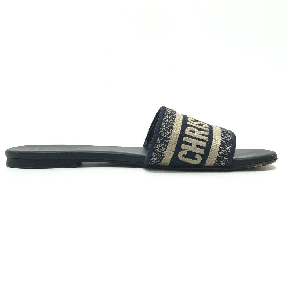Dior Sandals Dway Slide Embroidery Cotton Jacquard Navy — view 5