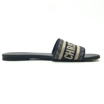 Dior Sandals Dway Slide Embroidery Cotton Jacquard Navy — view 5