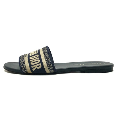 Dior Sandals Dway Slide Embroidery Cotton Jacquard Navy — view 4