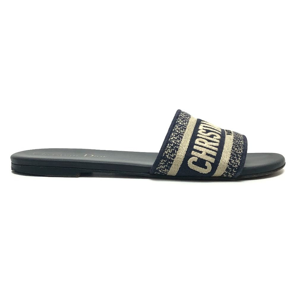 Dior Sandals Dway Slide Embroidery Cotton Jacquard Navy — view 6