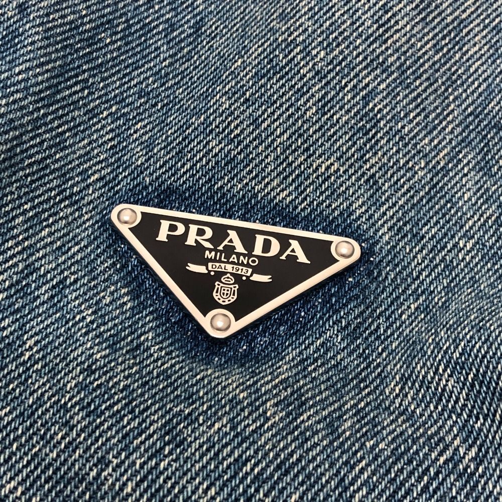 Prada Dress Triangle Plate Cotton Blue — view 3