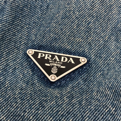 Prada Dress Triangle Plate Cotton Blue — view 3