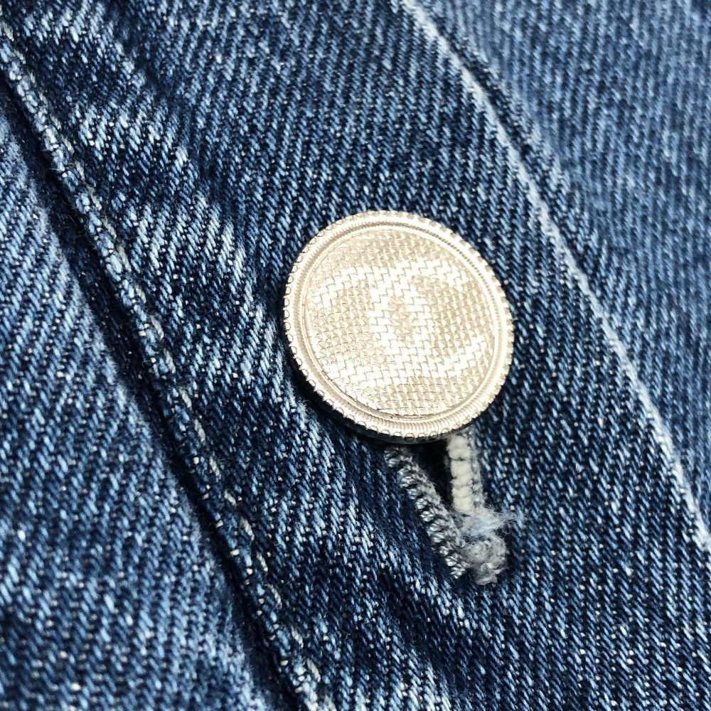 Chanel Skirt CC Logo Button Cotton Blue — view 6