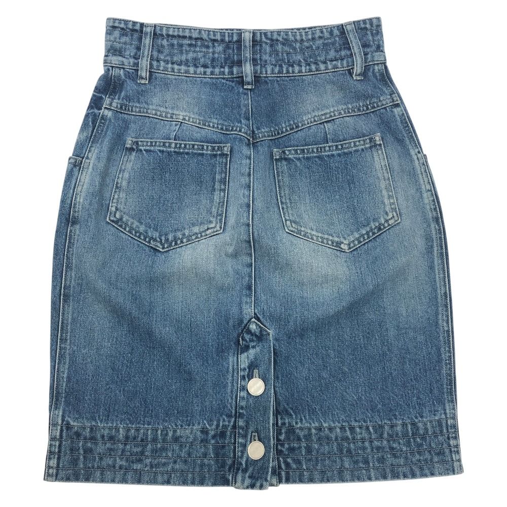 Chanel Skirt CC Logo Button Cotton Blue — view 2
