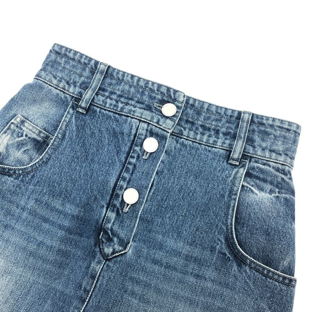 Chanel Skirt CC Logo Button Cotton Blue — view 3