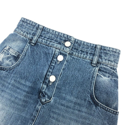 Chanel Skirt CC Logo Button Cotton Blue — view 3