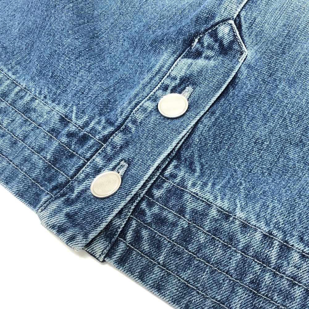 Chanel Skirt CC Logo Button Cotton Blue — view 7