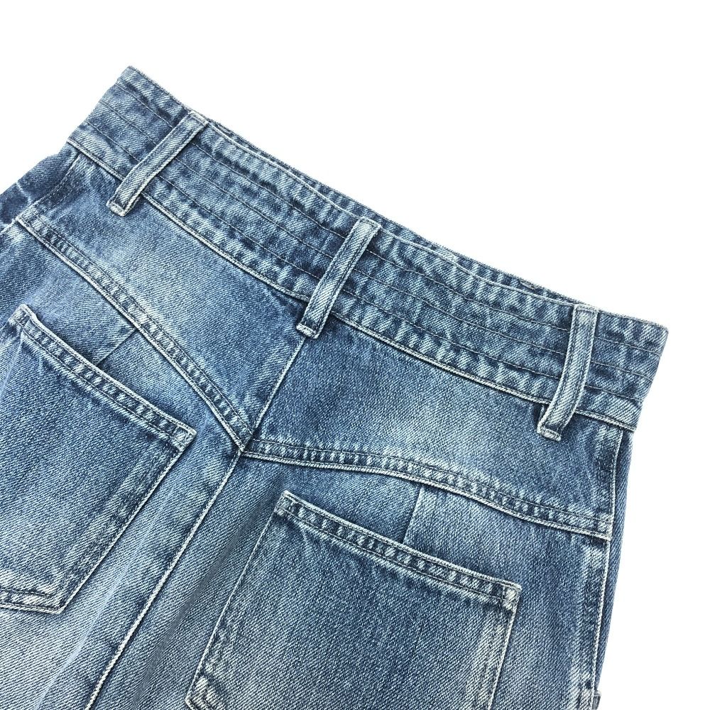 Chanel Skirt CC Logo Button Cotton Blue — view 4