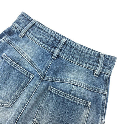Chanel Skirt CC Logo Button Cotton Blue — view 4