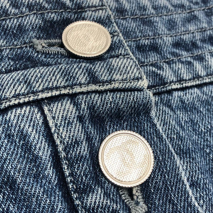 Chanel Skirt CC Logo Button Cotton Blue — view 5