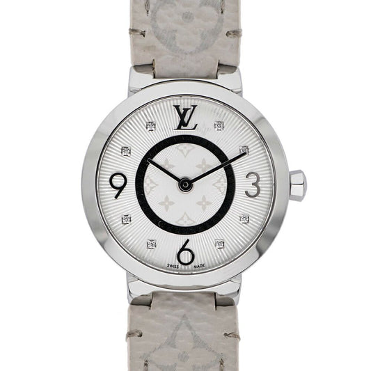 Louis Vuitton Tumble Slim Quartz Diamond Watch Manufacturer Overhauled