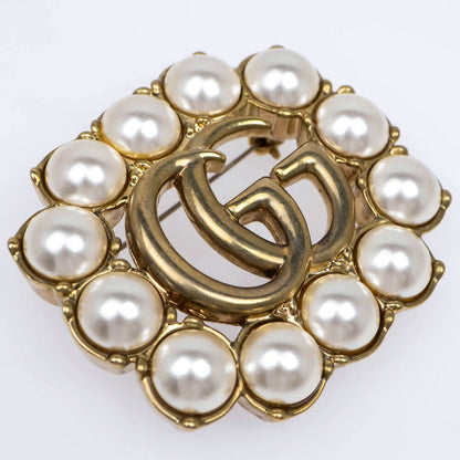 Gucci GG Pearl Brooch Double — view 2