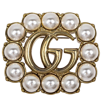 Gucci GG Pearl Brooch Double