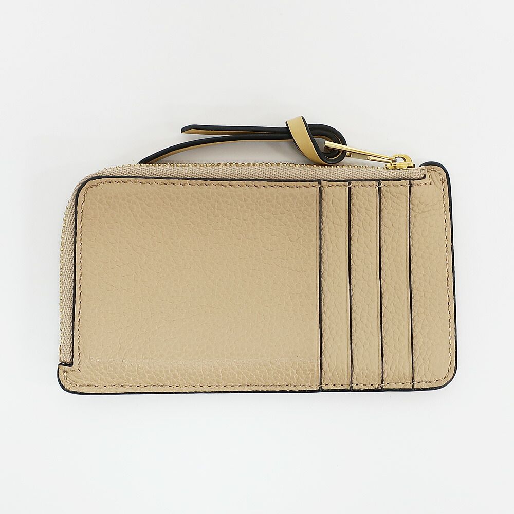 Loewe Ten Card Holder Coin Case Yellow Leather Anagram Logo — view 2