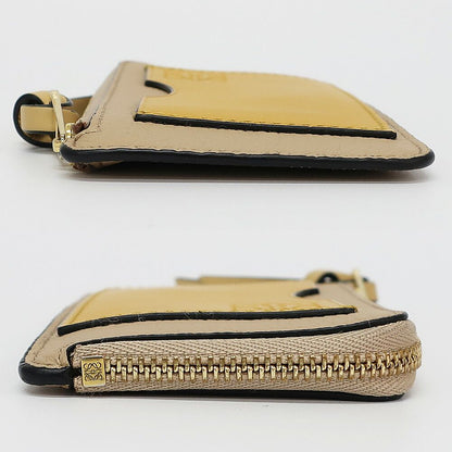Loewe Ten Card Holder Coin Case Yellow Leather Anagram Logo — view 4