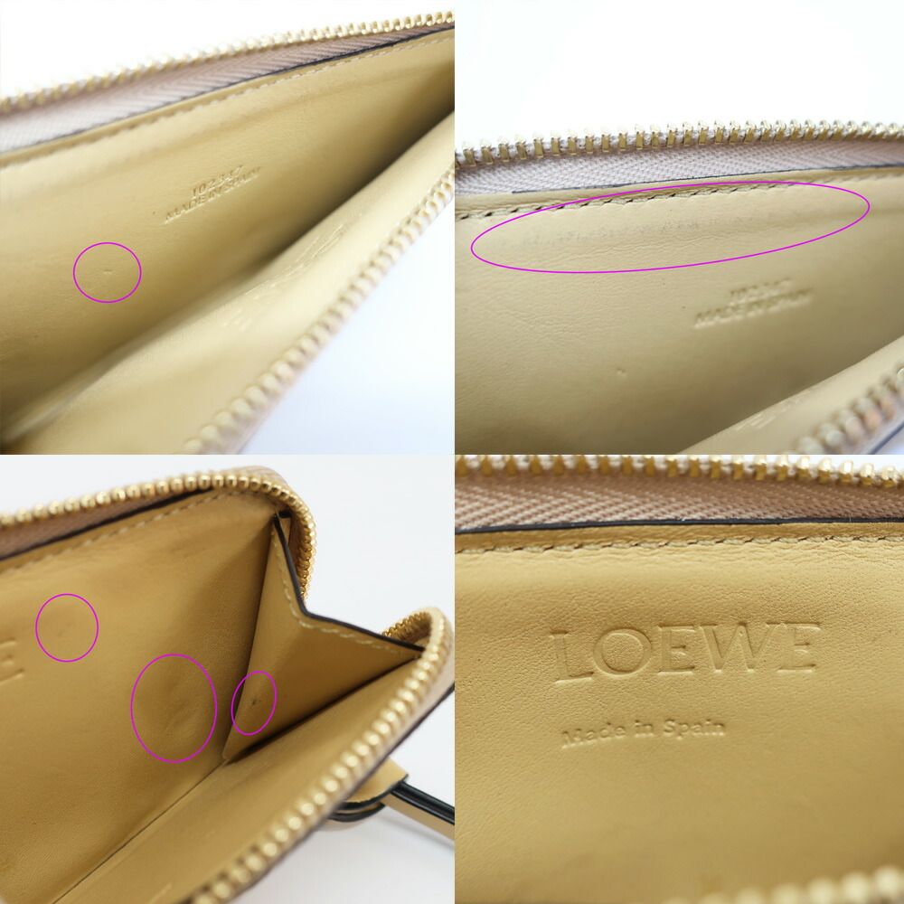 Loewe Ten Card Holder Coin Case Yellow Leather Anagram Logo — view 6