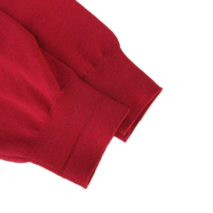 Louis Vuitton Elbow Patch Knit Sweater Crew Neck Wool Red Lightweight M HW — view 4