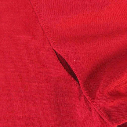 Louis Vuitton Elbow Patch Knit Sweater Crew Neck Wool Red Lightweight M HW — view 6