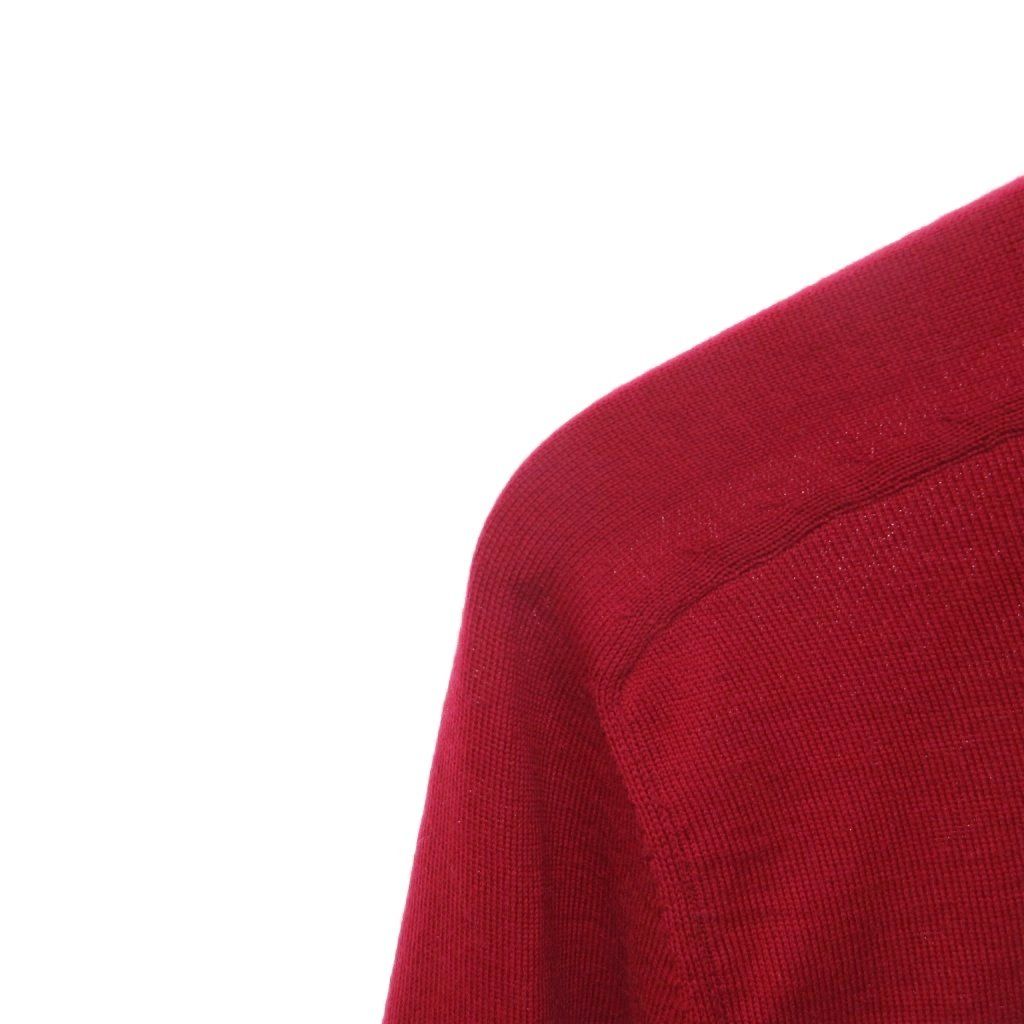 Louis Vuitton Elbow Patch Knit Sweater Crew Neck Wool Red Lightweight M HW — view 3