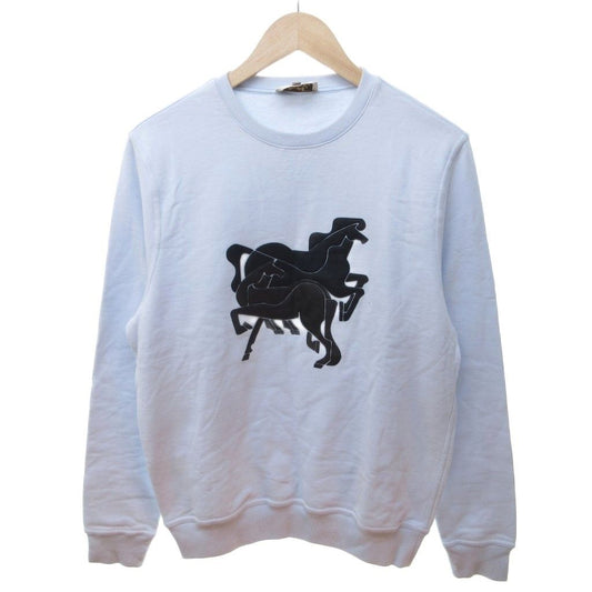 Hermes Brazilian Horse Sweatshirt Lambskin Light Blue S HW