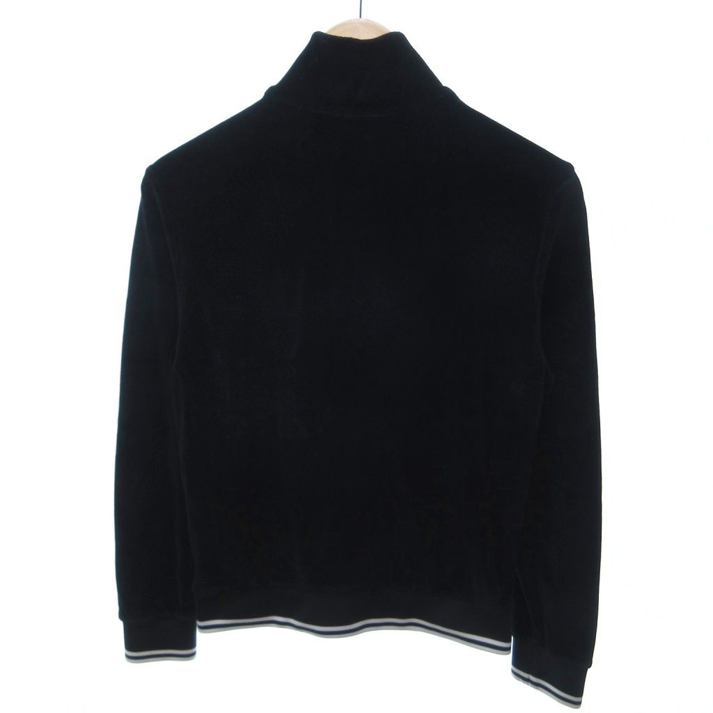 Moncler Velour Track Jacket Logo Patch Zip Up Black XS HW — view 2