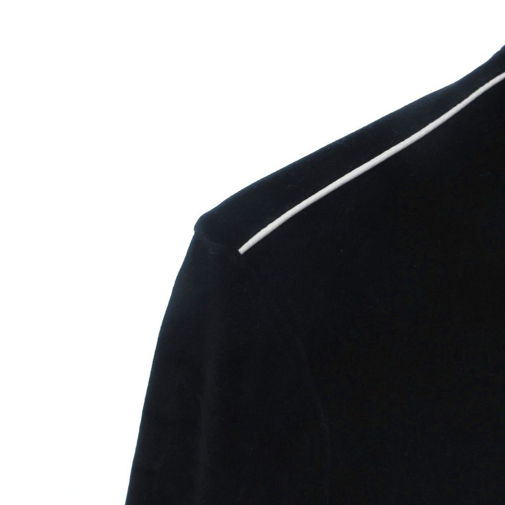 Moncler Velour Track Jacket Logo Patch Zip Up Black XS HW — view 3