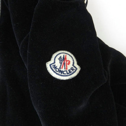 Moncler Velour Track Jacket Logo Patch Zip Up Black XS HW — view 6