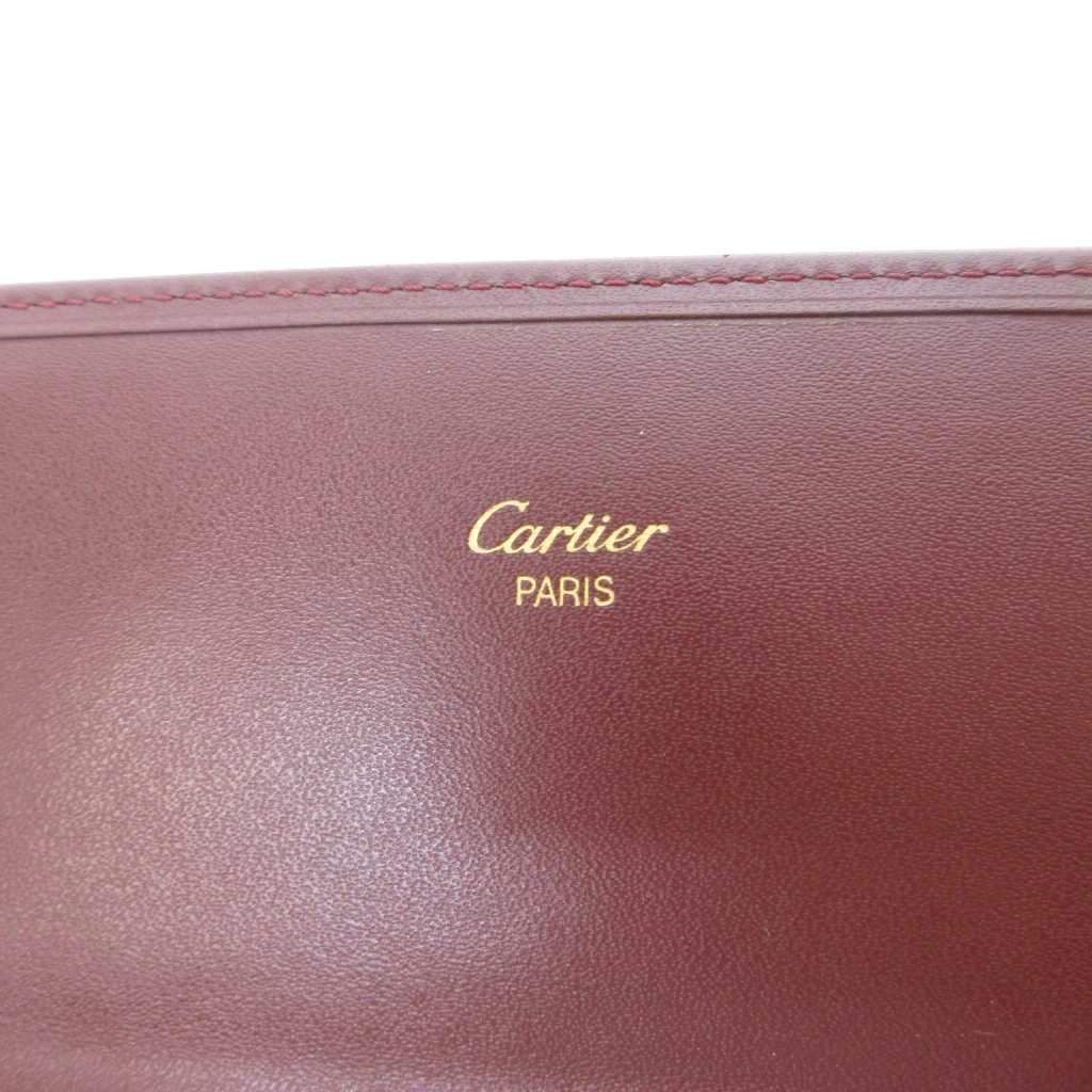 Cartier Must Line Gamaguchi Wallet Log Wine Red HW — view 7