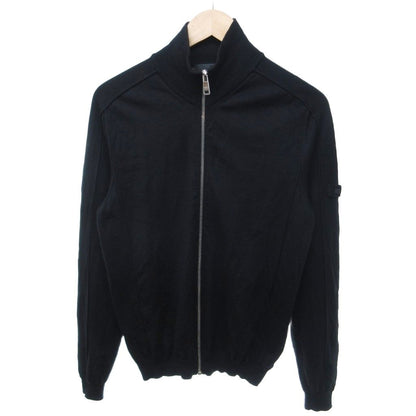 Prada Virgin Wool Driver's Knit Sweater Armband Logo Black 48 HW