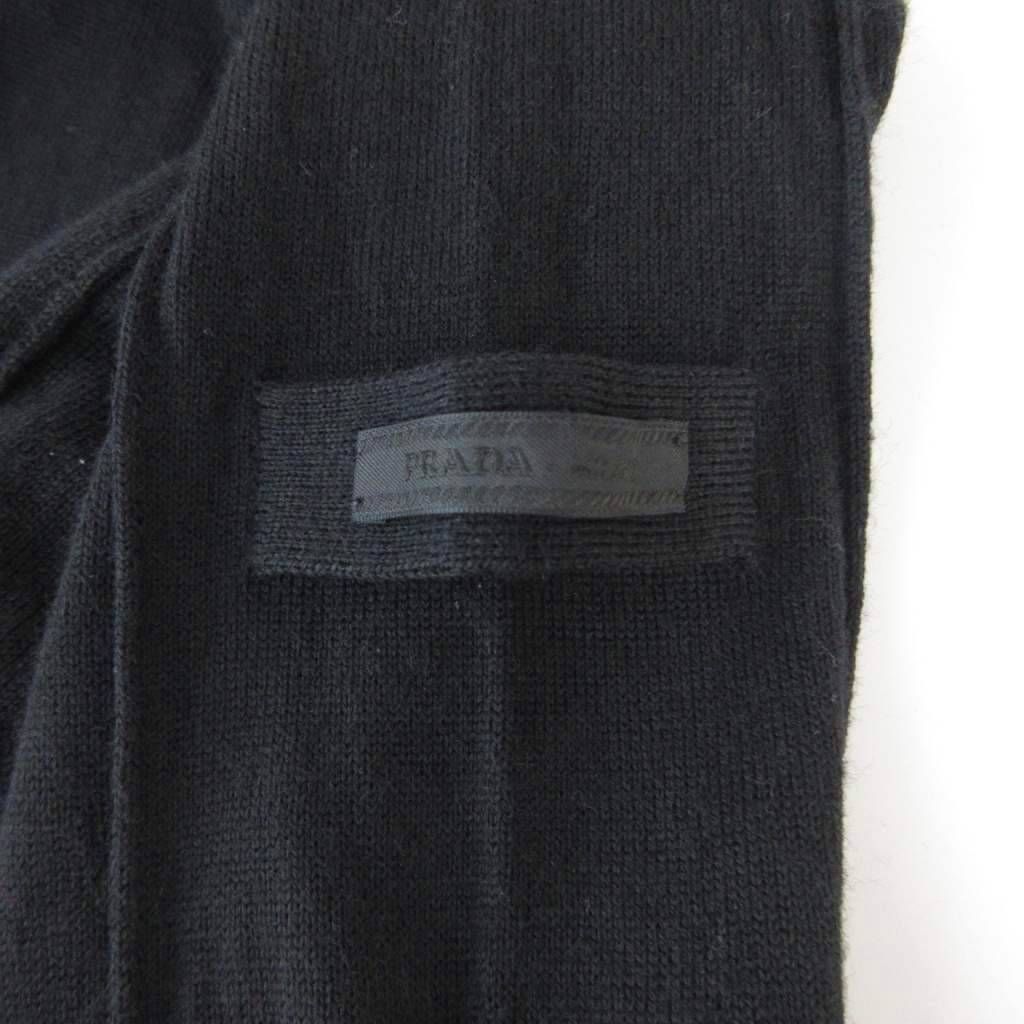 Prada Virgin Wool Driver's Knit Sweater Armband Logo Black 48 HW — view 5
