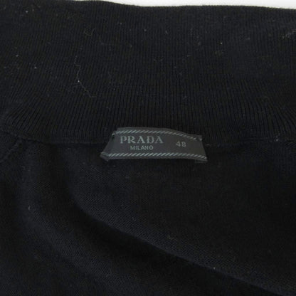Prada Virgin Wool Driver's Knit Sweater Armband Logo Black 48 HW — view 6