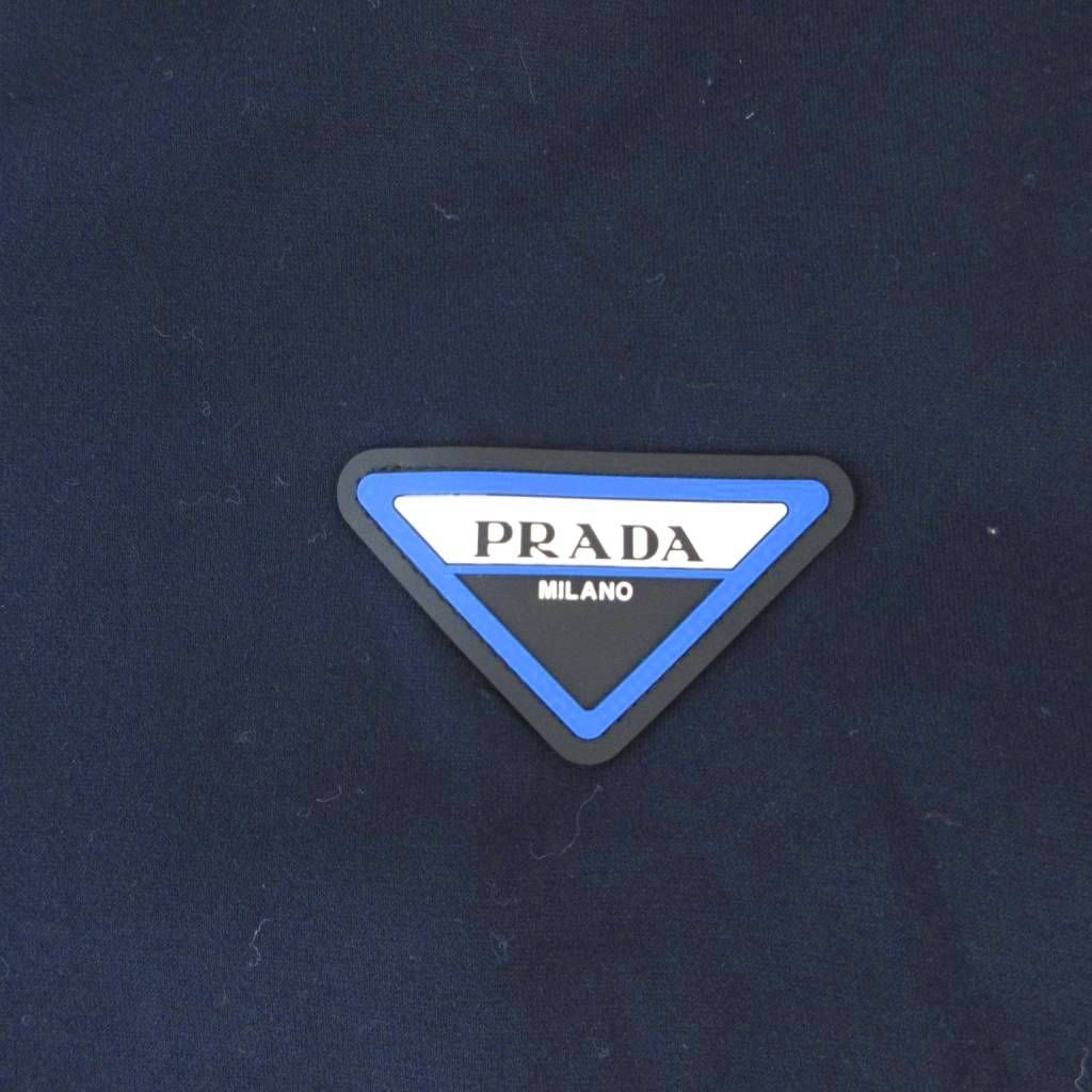 Prada Triangle Logo T-Shirt Long Sleeve Rubber Tag S Navy HW — view 5