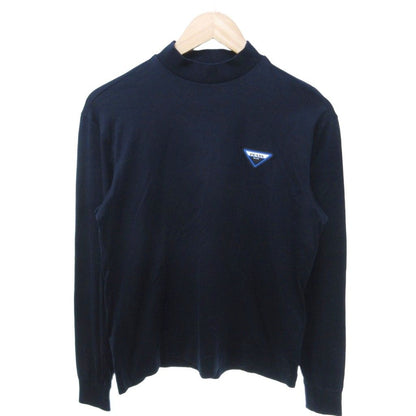 Prada Triangle Logo T-Shirt Long Sleeve Rubber Tag S Navy HW